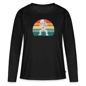 Guitariste Guitariste Guitariste Guitariste Guitare Basse - T-shirt manches longues Premium bio Femme - noir - Devant - Julia (174cm)