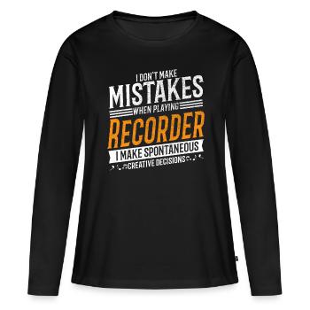 Recorder Music Lovers Recorder Players - Women's Premium Organic Long Sleeve Shirt - black - Front - Julia (174cm)