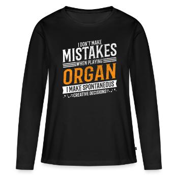 Amateurs de musique d’orgue Lecteur d’orgue créatif - T-shirt manches longues Premium bio Femme - noir - Devant - Julia (174cm)