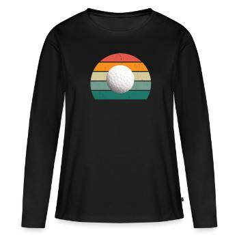 Golfeur Golfeurin Golfspieler Golfspielerin Golf - T-shirt manches longues Premium bio Femme - noir - Devant - Julia (174cm)