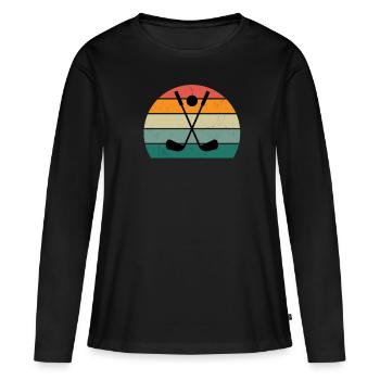 Golfeur Golfeurin Golfspieler Golfspielerin Golf - T-shirt manches longues Premium bio Femme - noir - Devant - Julia (174cm)