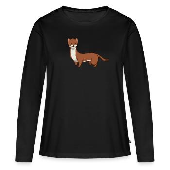 Kawaii Weasel - Women's Premium Organic Long Sleeve Shirt - black - Front - Julia (174cm)