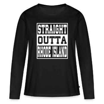 Rhode Island disant drôle Rhode Island Cadeau - T-shirt manches longues Premium bio Femme - noir - Devant - Julia (174cm)