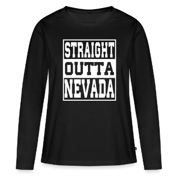 Nevada disant drôle Nevada Cadeau - T-shirt manches longues Premium bio Femme - noir - Devant - Julia (174cm)