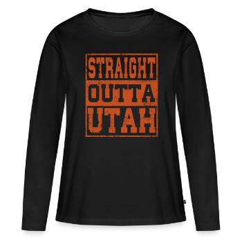 Utah disant drôle Utah Cadeau - T-shirt manches longues Premium bio Femme - noir - Devant - Julia (174cm)