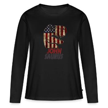 Patriotique John Dinosaur Johnsaurus - T-shirt manches longues Premium bio Femme - noir - Devant - Julia (174cm)