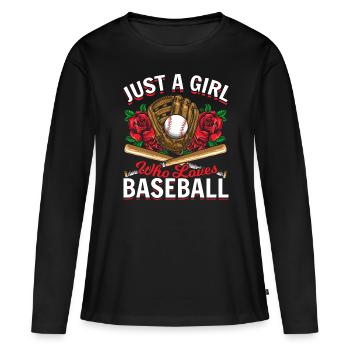 Girls Baseball Theme Baseball Lovers - Women's Premium Organic Long Sleeve Shirt - black - Front - Julia (174cm)