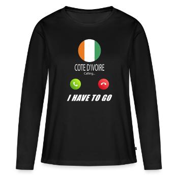 La Côte d’Ivoire appelle les drapeaux lusiger en disant - T-shirt manches longues Premium bio Femme - noir - Devant - Julia (174cm)