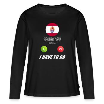 Français Polynésie appelle les drapeaux lusiger - T-shirt manches longues Premium bio Femme - noir - Devant - Julia (174cm)