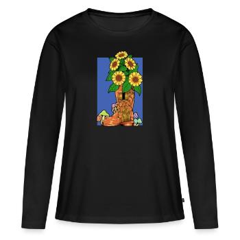 Fairy house in rubber boots - Fairyhouse - Women's Premium Organic Long Sleeve Shirt - black - Front - Julia (174cm)