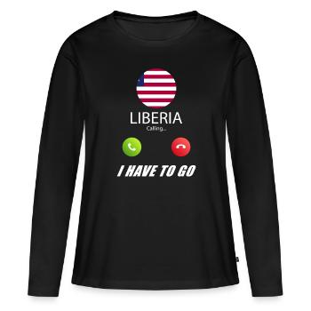 La Libye appelle les drapeaux Lusiger en disant - T-shirt manches longues Premium bio Femme - noir - Devant - Julia (174cm)