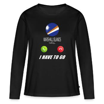 Les Îles Marshall appellent aux drapeaux Lusiger en disant - T-shirt manches longues Premium bio Femme - noir - Devant - Julia (174cm)