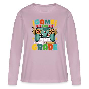Game on the 2nd grade - Women's Premium Organic Long Sleeve Shirt - dusky pink - Front - Julia (174cm)