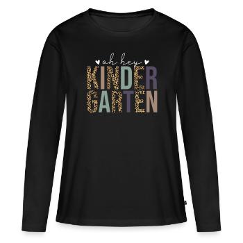 Oh Hey L'école Maternelle - T-shirt manches longues Premium bio Femme - noir - Devant - Julia (174cm)