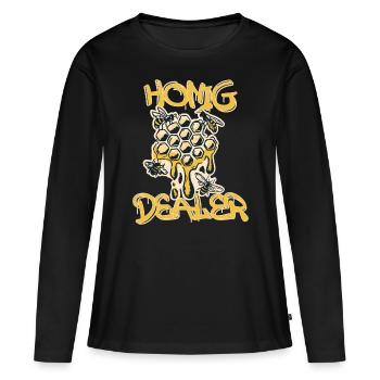 Marchand de miel - T-shirt manches longues Premium bio Femme - noir - Devant - Julia (174cm)