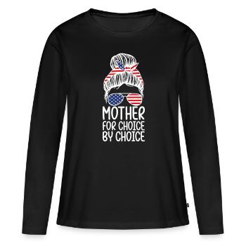 Mère Pour Le Choix Par Le Choix - T-shirt manches longues Premium bio Femme - noir - Devant - Julia (174cm)