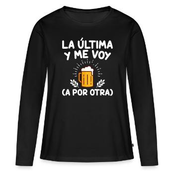 Le Dernier Et Je Vais En Chercher Un Autre - T-shirt manches longues Premium bio Femme - noir - Devant - Julia (174cm)