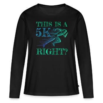 5K Run Road Run 5 km Parkrun - T-shirt manches longues Premium bio Femme - noir - Devant - Julia (174cm)