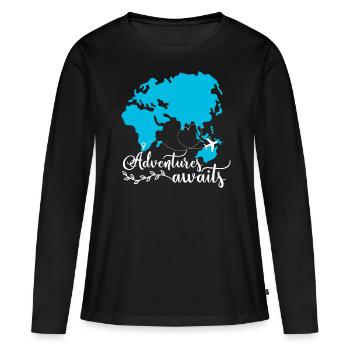 Travel Adventure Travelers Airplanes Travel - Women's Premium Organic Long Sleeve Shirt - black - Front - Julia (174cm)