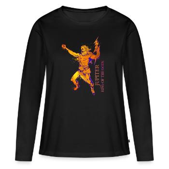 Roi des Dieux - Jupiter - T-shirt manches longues Premium bio Femme - noir - Devant - Julia (174cm)