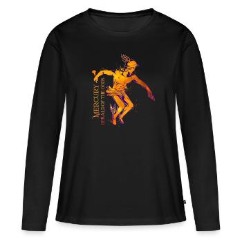 Messager des Dieux - Mercure - T-shirt manches longues Premium bio Femme - noir - Devant - Julia (174cm)