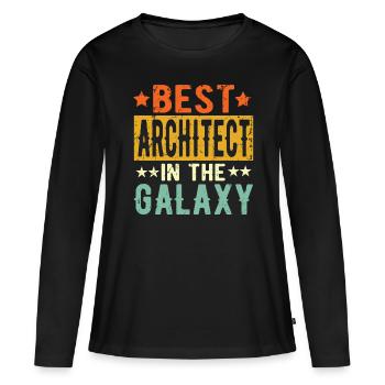 Meilleur architecte de tous les temps - T-shirt manches longues Premium bio Femme - noir - Devant - Julia (174cm)