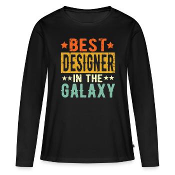 Best Designer ever Designer Gift - Women's Premium Organic Long Sleeve Shirt - black - Front - Julia (174cm)