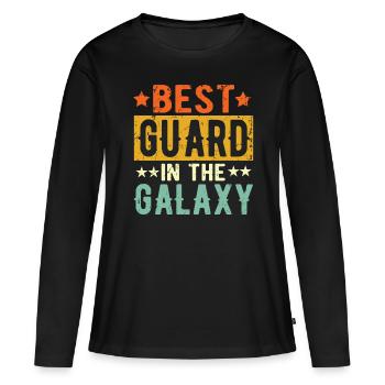 Best Security Guard ever Security Guard Gift - Women's Premium Organic Long Sleeve Shirt - black - Front - Julia (174cm)