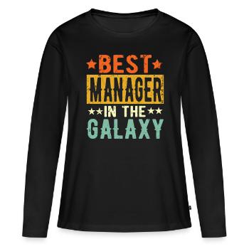 Best Manager ever Manager Geschenk - Frauen Premium Bio Langarmshirt - Schwarz - Vorne - Julia (174cm)