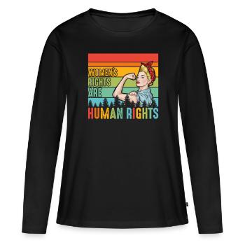 Les Droits Des Femmes Sont Des Droits Humains - T-shirt manches longues Premium bio Femme - noir - Devant - Julia (174cm)