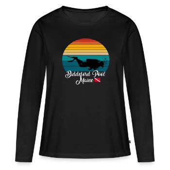 Biddeford Pool Maine Plongée - T-shirt manches longues Premium bio Femme - noir - Devant - Julia (174cm)