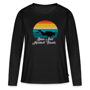 Bikini Atoll Îles Marshall Plongée - T-shirt manches longues Premium bio Femme - noir - Devant - Julia (174cm)