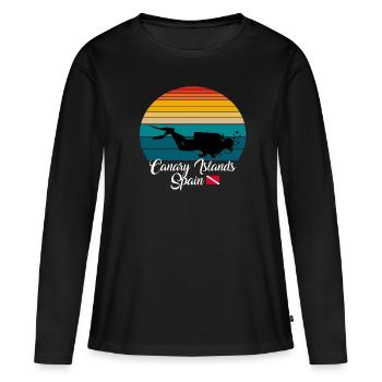 Îles Canaries Espagne Plongée - T-shirt manches longues Premium bio Femme - noir - Devant - Julia (174cm)