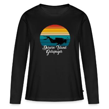 Darwin Island Galapagos Plongée - T-shirt manches longues Premium bio Femme - noir - Devant - Julia (174cm)