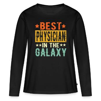Best Physicist galaxy Physicist Gift - Women's Premium Organic Long Sleeve Shirt - black - Front - Julia (174cm)
