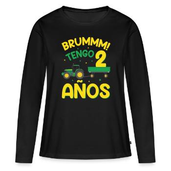 Brummm J'ai 2 ans - T-shirt manches longues Premium bio Femme - noir - Devant - Julia (174cm)
