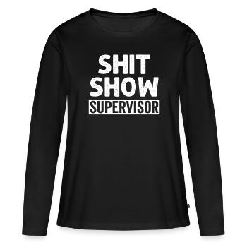 Superviseur Du Shit Show - T-shirt manches longues Premium bio Femme - noir - Devant - Julia (174cm)