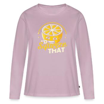 Lemon Id Squeeze That Lemon Stand - Women's Premium Organic Long Sleeve Shirt - dusky pink - Front - Julia (174cm)