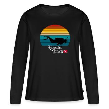 Kankakee Illinois Plongée - T-shirt manches longues Premium bio Femme - noir - Devant - Julia (174cm)