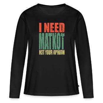 Matkot dit drôle - T-shirt manches longues Premium bio Femme - noir - Devant - Julia (174cm)