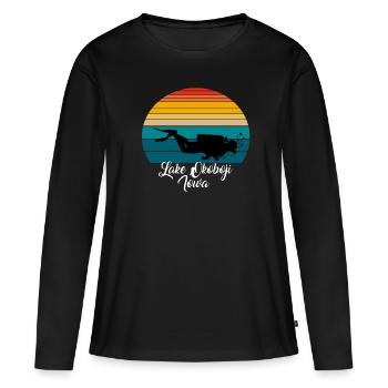 Lake Okoboji Iowa Diving - Women's Premium Organic Long Sleeve Shirt - black - Front - Julia (174cm)