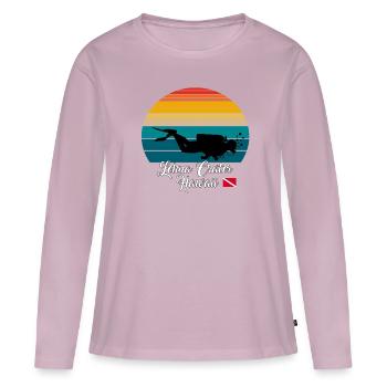 Lehua Crater Hawaii Plongée - T-shirt manches longues Premium bio Femme - rose poudré - Devant - Julia (174cm)