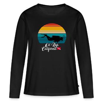 Oil Rigs California Diving - Frauen Premium Bio Langarmshirt - Schwarz - Vorne - Julia (174cm)