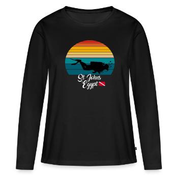St Johns Egypte Plongée - T-shirt manches longues Premium bio Femme - noir - Devant - Julia (174cm)