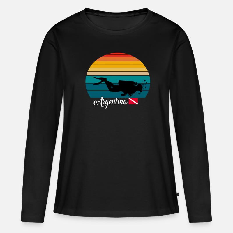Argentina Scuba Diving Gift - Frauen Premium Bio Langarmshirt - Schwarz