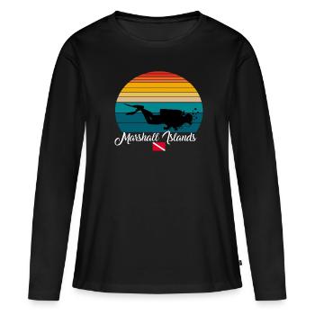 Îles Marshall Plongée sous-marine Poison - T-shirt manches longues Premium bio Femme - noir - Devant - Julia (174cm)