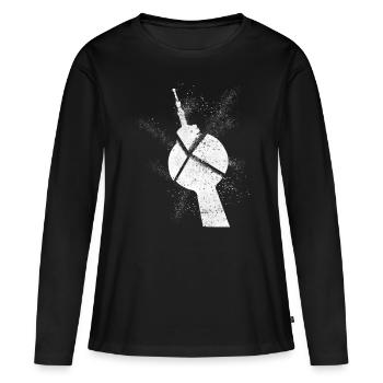 Berlin Allemagne City Skyline Font Grunge - T-shirt manches longues Premium bio Femme - noir - Devant - Julia (174cm)