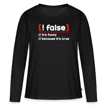 Programmierer Programmierung Software Coding Encoder - Frauen Premium Bio Langarmshirt - Schwarz - Vorne - Julia (174cm)