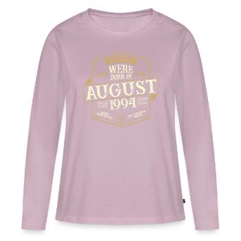 Août 1994 Anniversaire Homme - T-shirt manches longues Premium bio Femme - rose poudré - Devant - Julia (174cm)