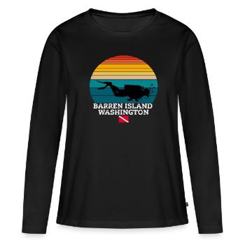 Barren Island US Island Scuba Diving - Frauen Premium Bio Langarmshirt - Schwarz - Vorne - Julia (174cm)